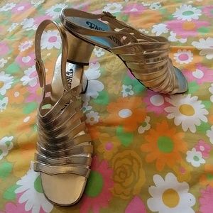 Wonderful mod gold sandals